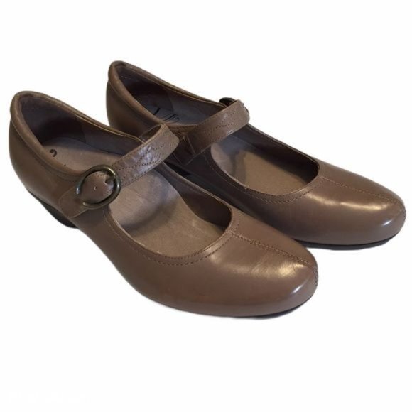 Abeo BIO System Womens Nadine Mary Jane Comfort Shoes Tan Leather size 8N Narrow - Picture 1 of 15